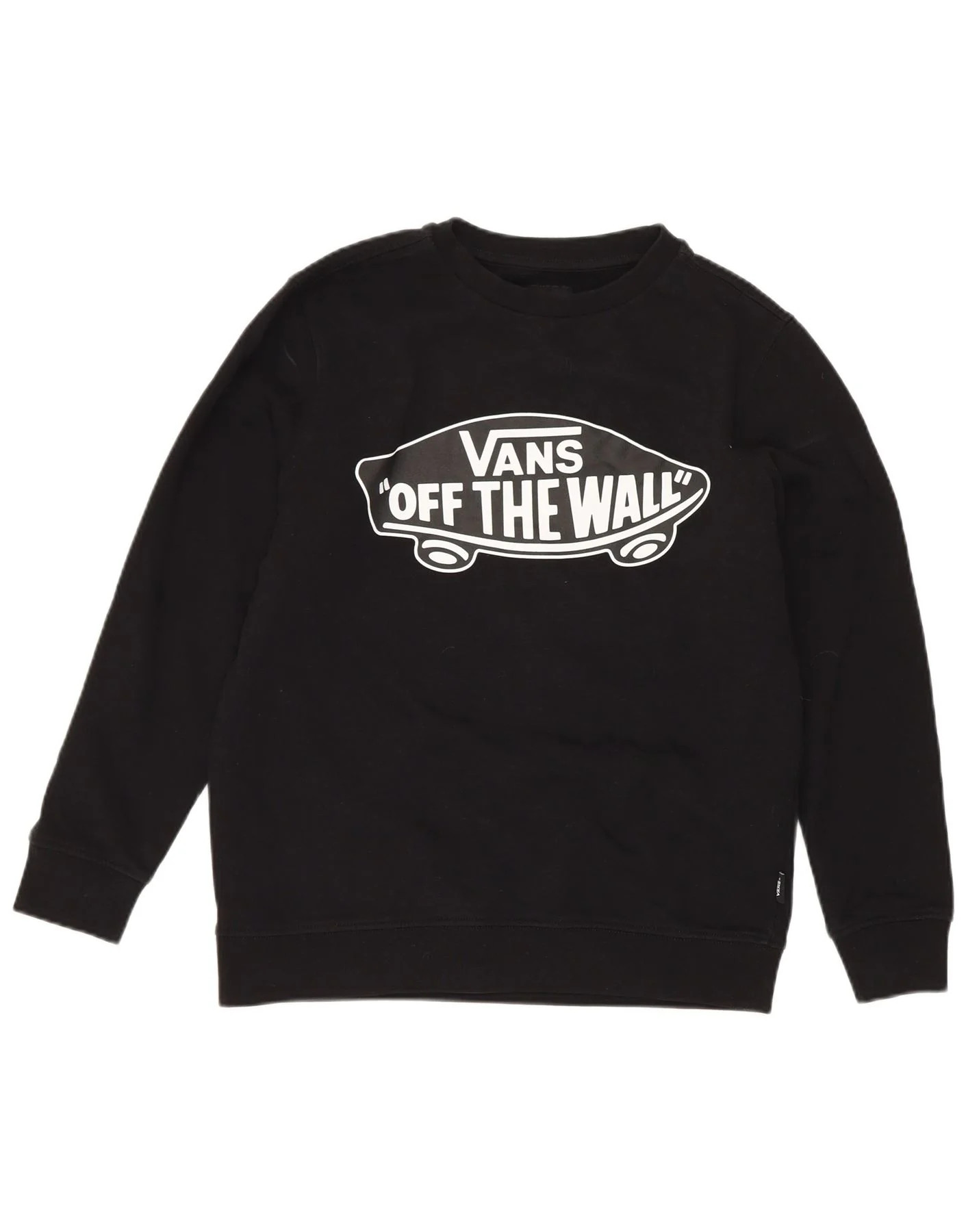 Vans Boys Graphic Sweatshirt Jumper 8-9 Years Small Black Cotton