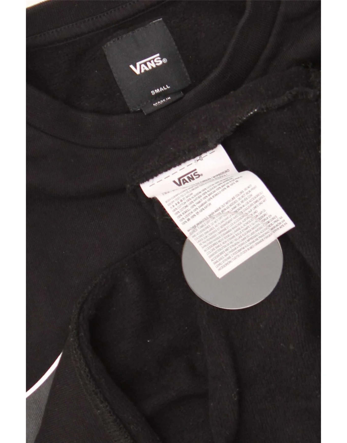 Vans Boys Graphic Sweatshirt Jumper 8-9 Years Small Black Cotton - Image 3