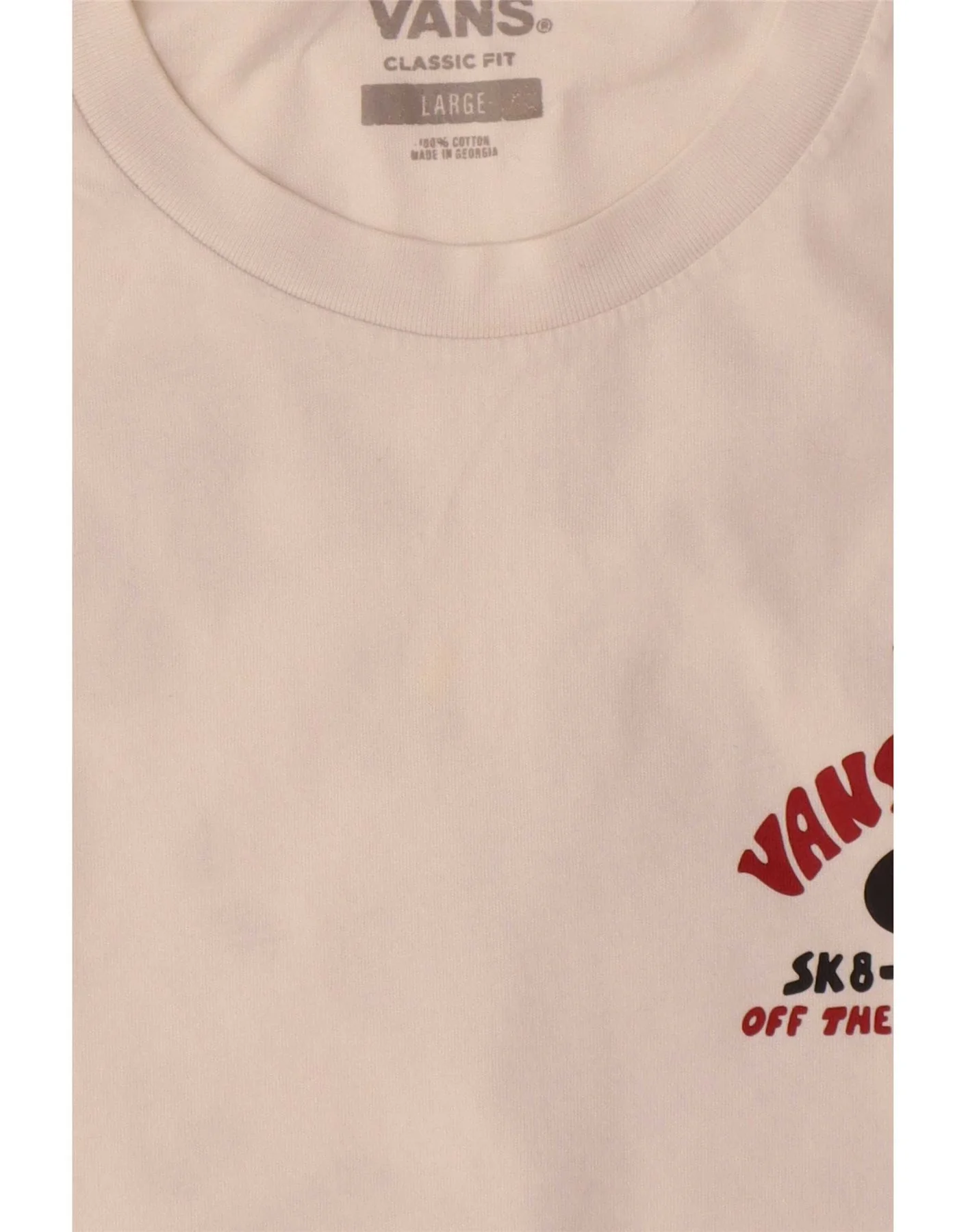 Vans Mens Classic Fit Graphic T-Shirt Top Large White Cotton - Image 4