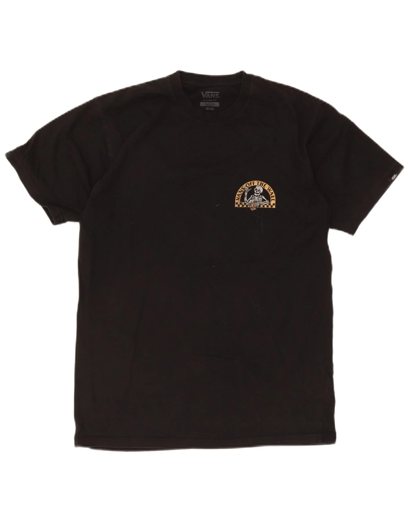 Vans Mens Classic Fit Graphic T-Shirt Top Medium Black Cotton