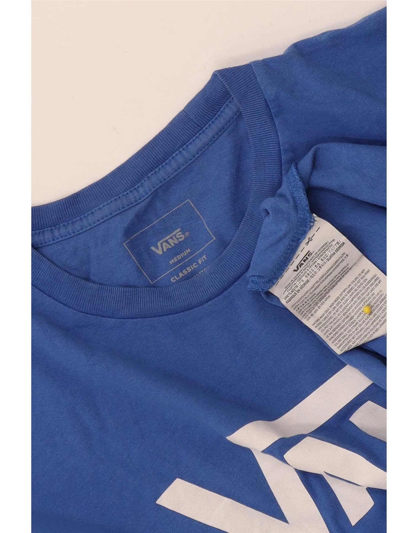 Vans Mens Classic Fit Graphic T-Shirt Top Medium Blue Cotton - Image 3