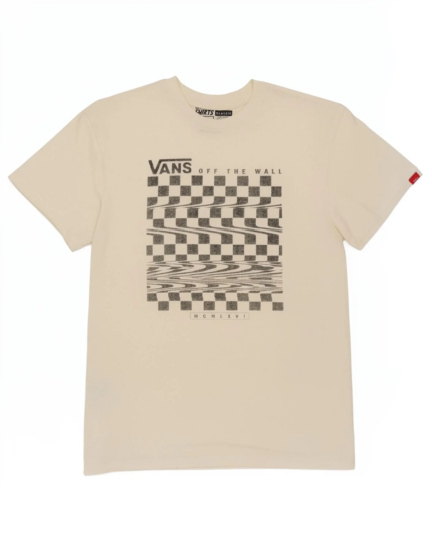 Vans Mens Classic Fit Graphic T-Shirt Top Medium White Cotton