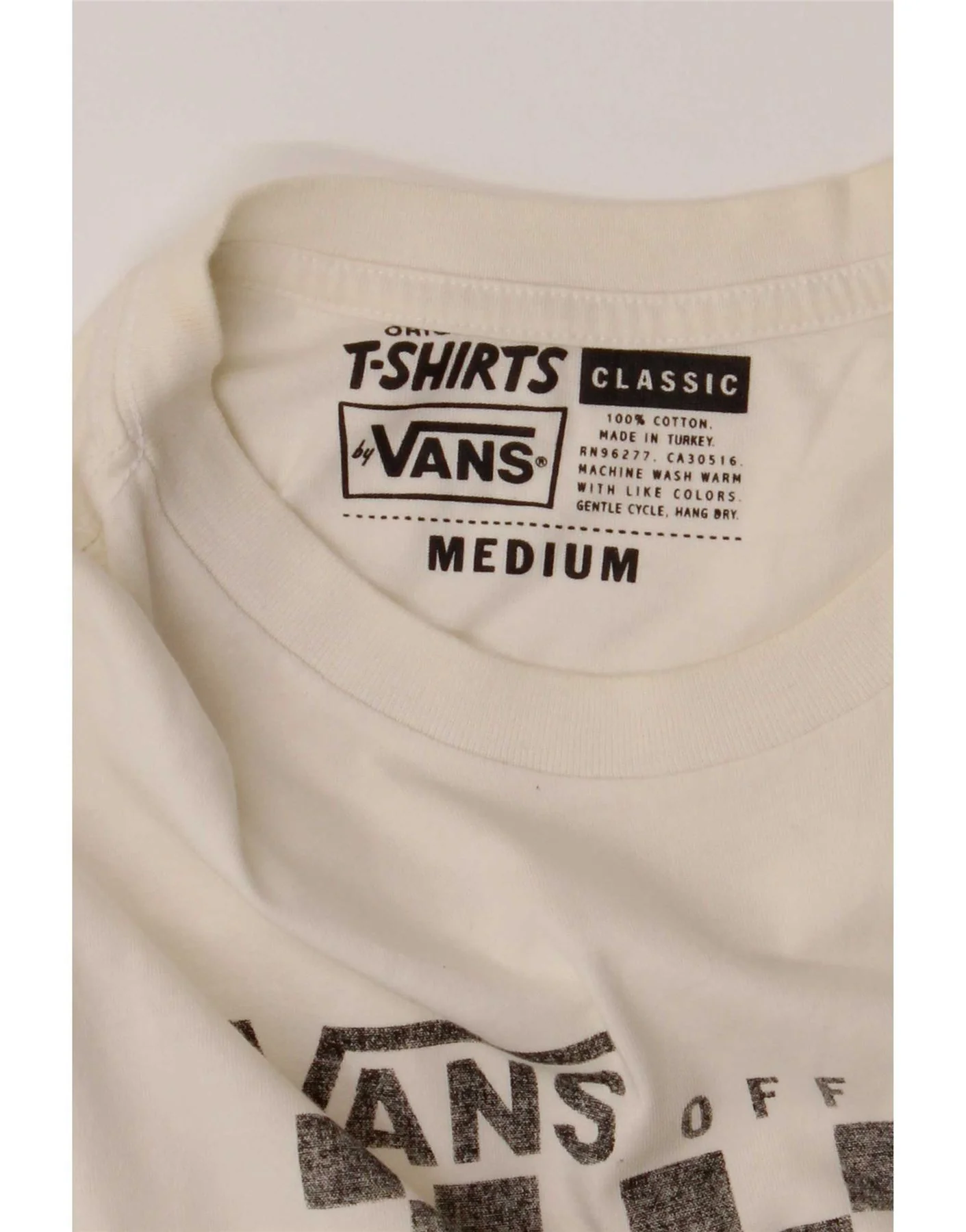 Vans Mens Classic Fit Graphic T-Shirt Top Medium White Cotton - Image 4