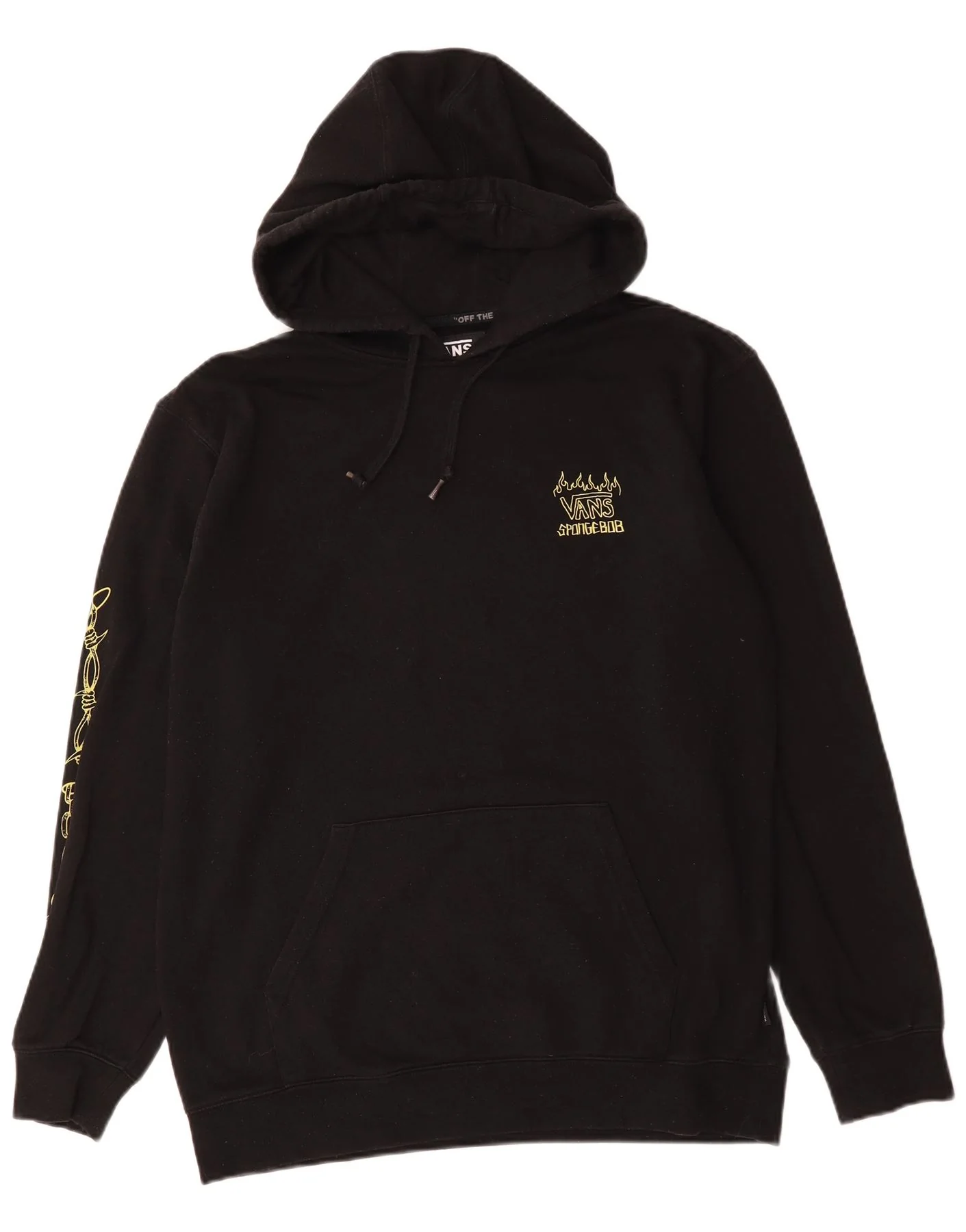 Vans Mens Graphic Hoodie Jumper Large Black Cotton
