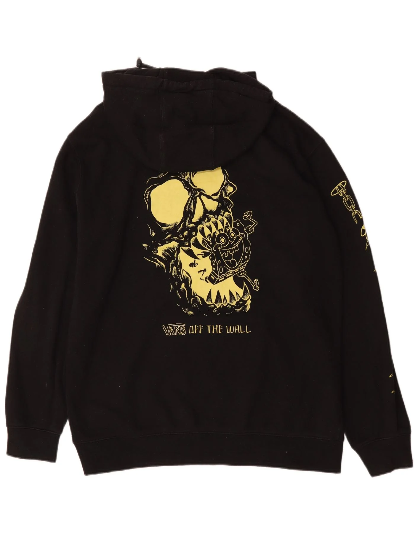 Vans Mens Graphic Hoodie Jumper Large Black Cotton - Image 2
