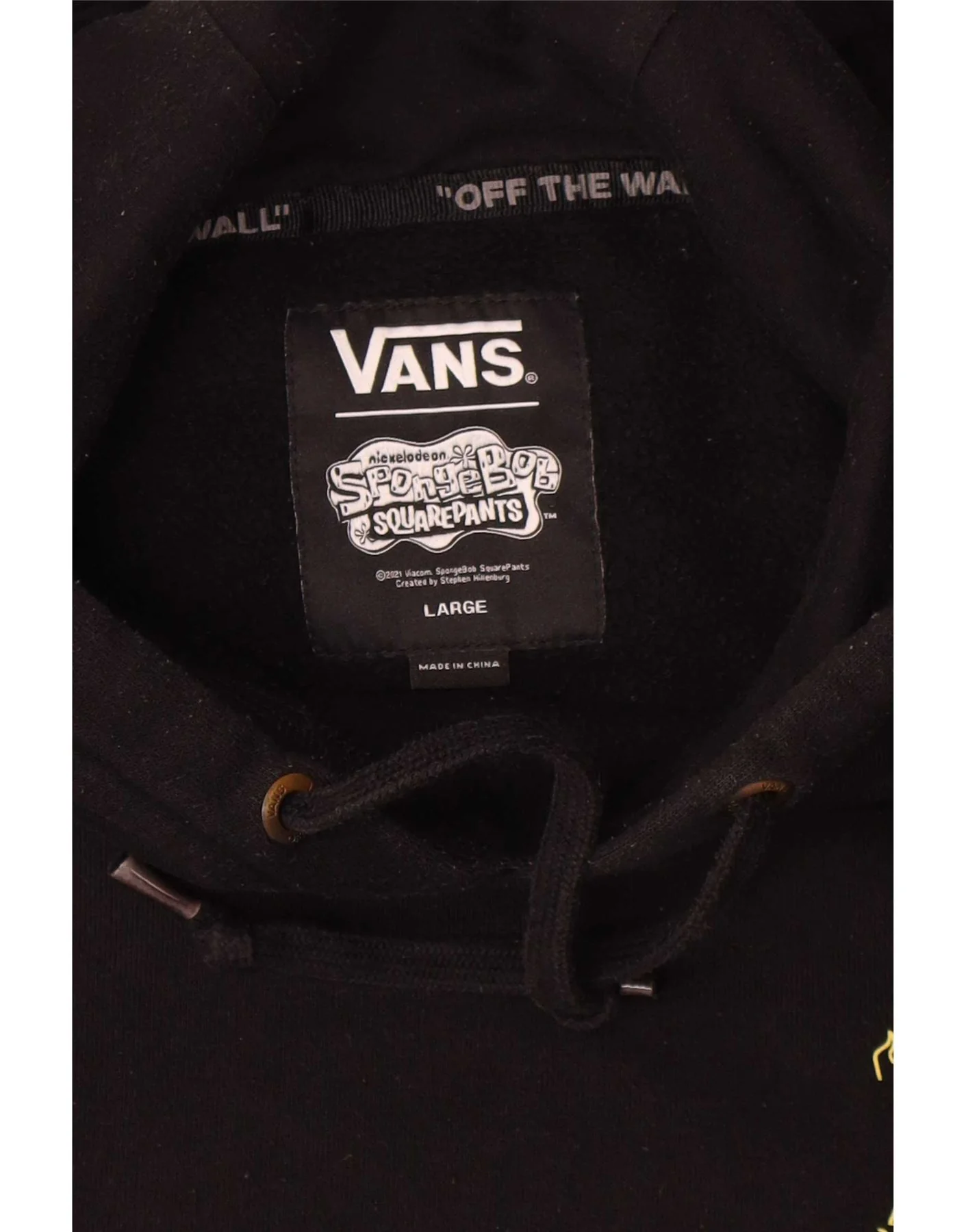 Vans Mens Graphic Hoodie Jumper Large Black Cotton - Image 3