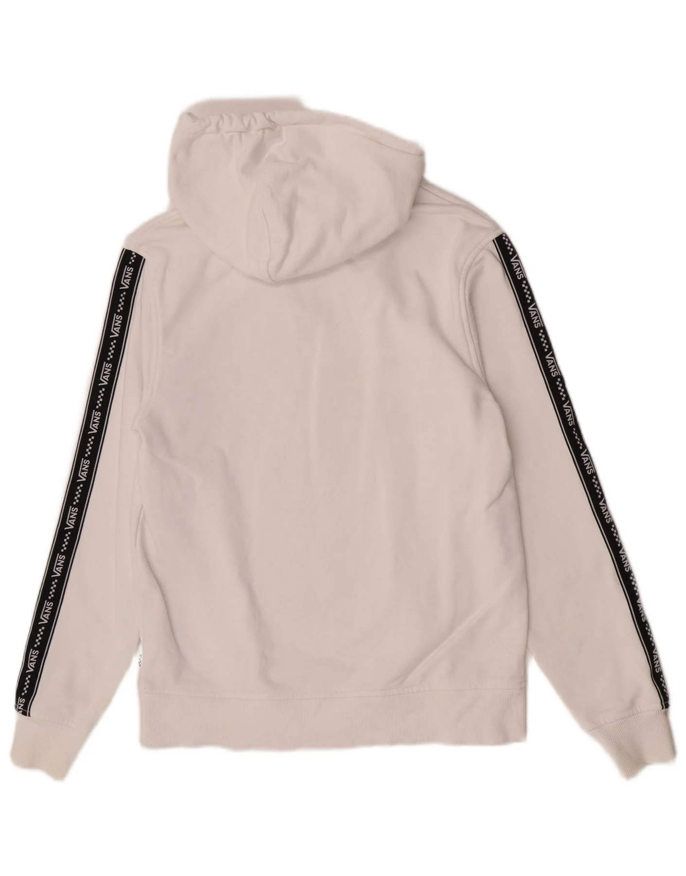 Vans Mens Graphic Hoodie Jumper Small White Colourblock Cotton - Image 2