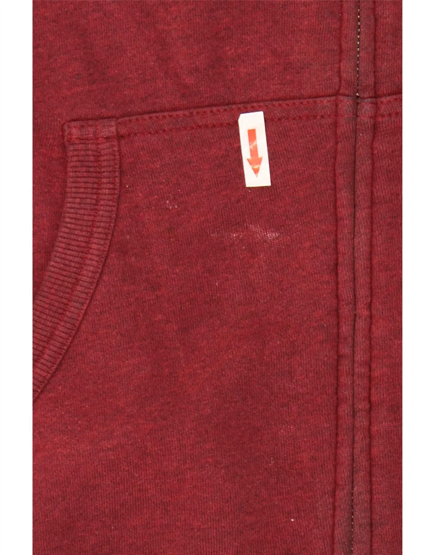 Vans Mens Graphic Zip Hoodie Sweater Medium Burgundy Cotton - Image 4