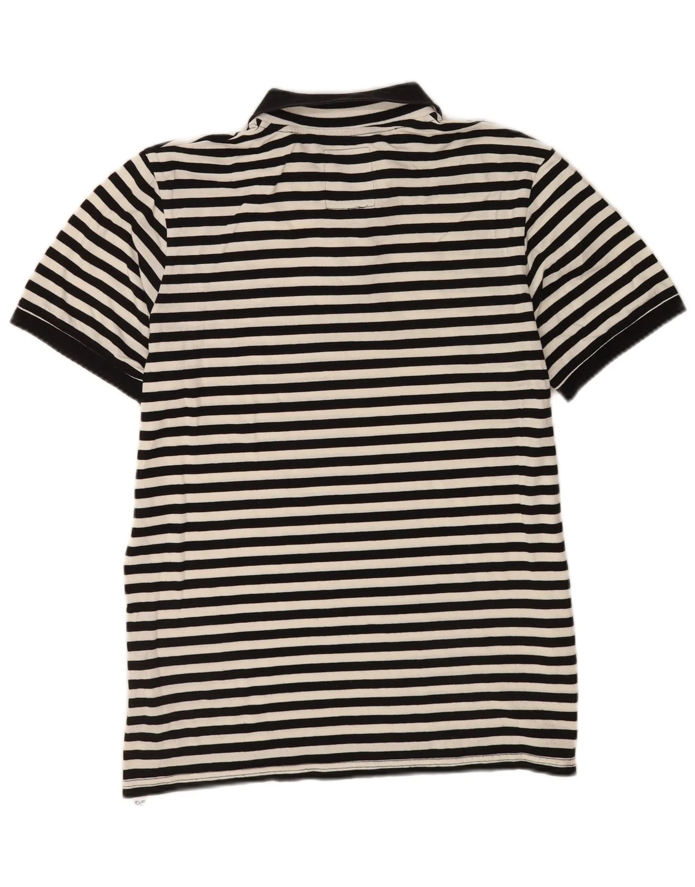 Vans Mens Polo Shirt Medium Black Striped Cotton - Image 2