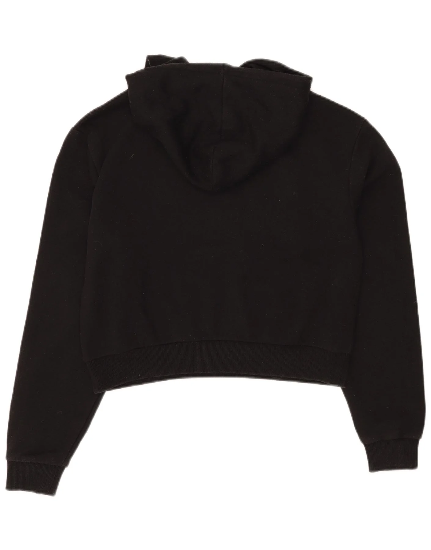 Vans Womens Crop Oversized Hoodie Jumper UK 6 XS Black Cotton - Image 2