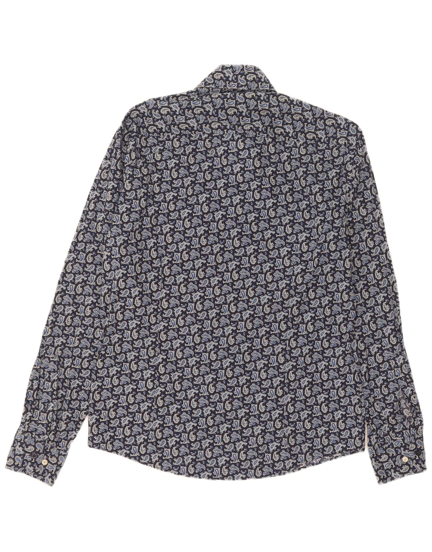Venti Mens Limited Edition Shirt Medium Navy Blue Paisley Cotton - Image 2
