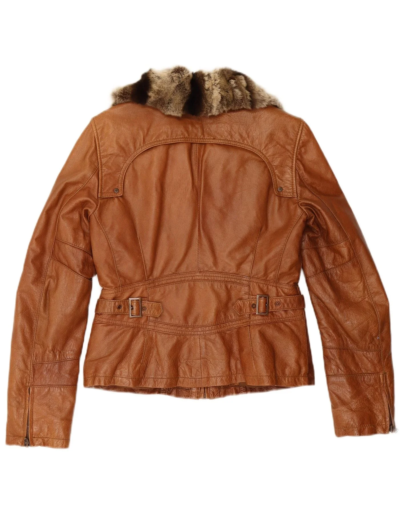 Vera Pelle Womens Leather Jacket IT 42 Medium Brown - Image 2