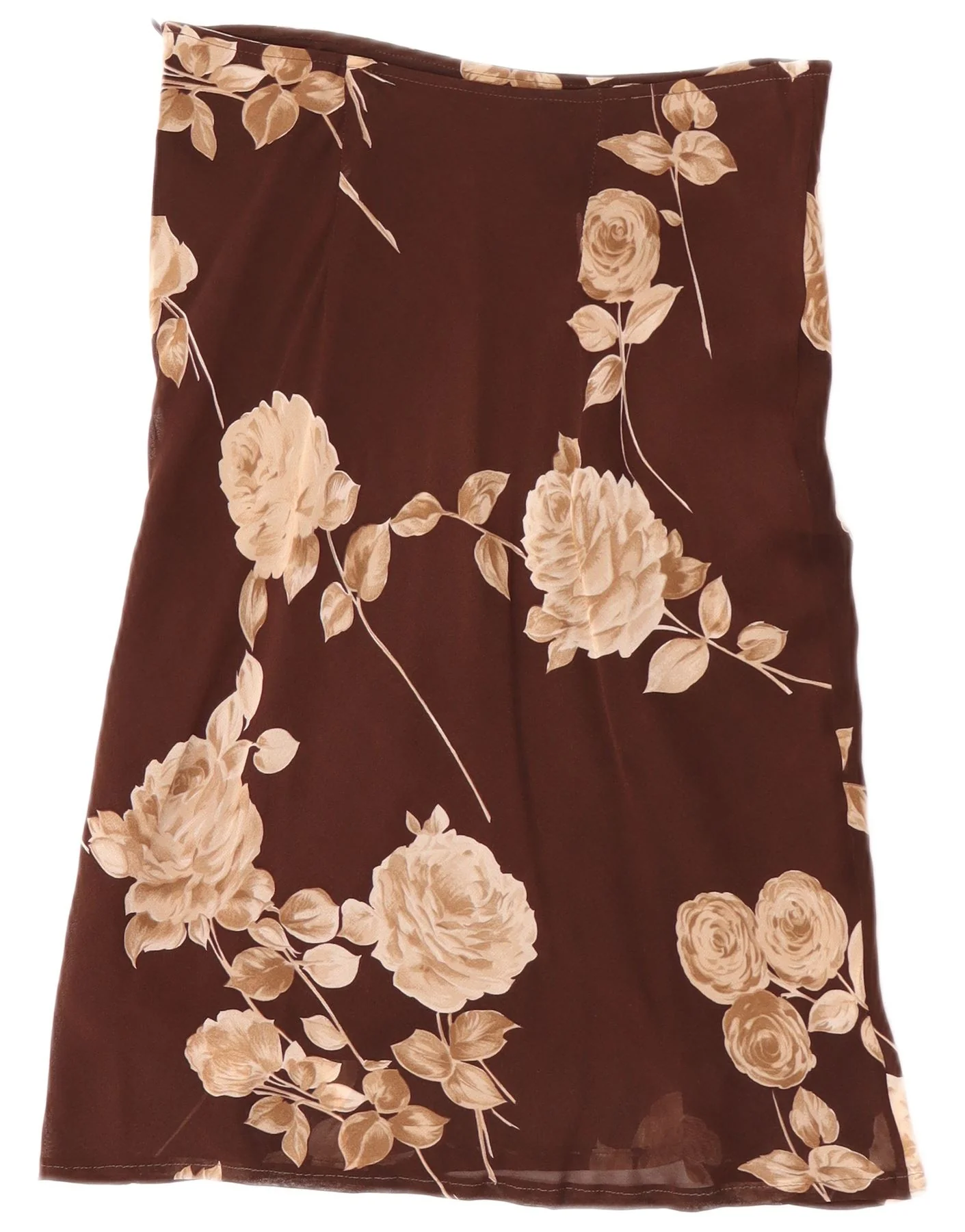 Via Dei Ciclamini Womens Straight Skirt IT 42 Medium W28 Brown Floral - Image 2