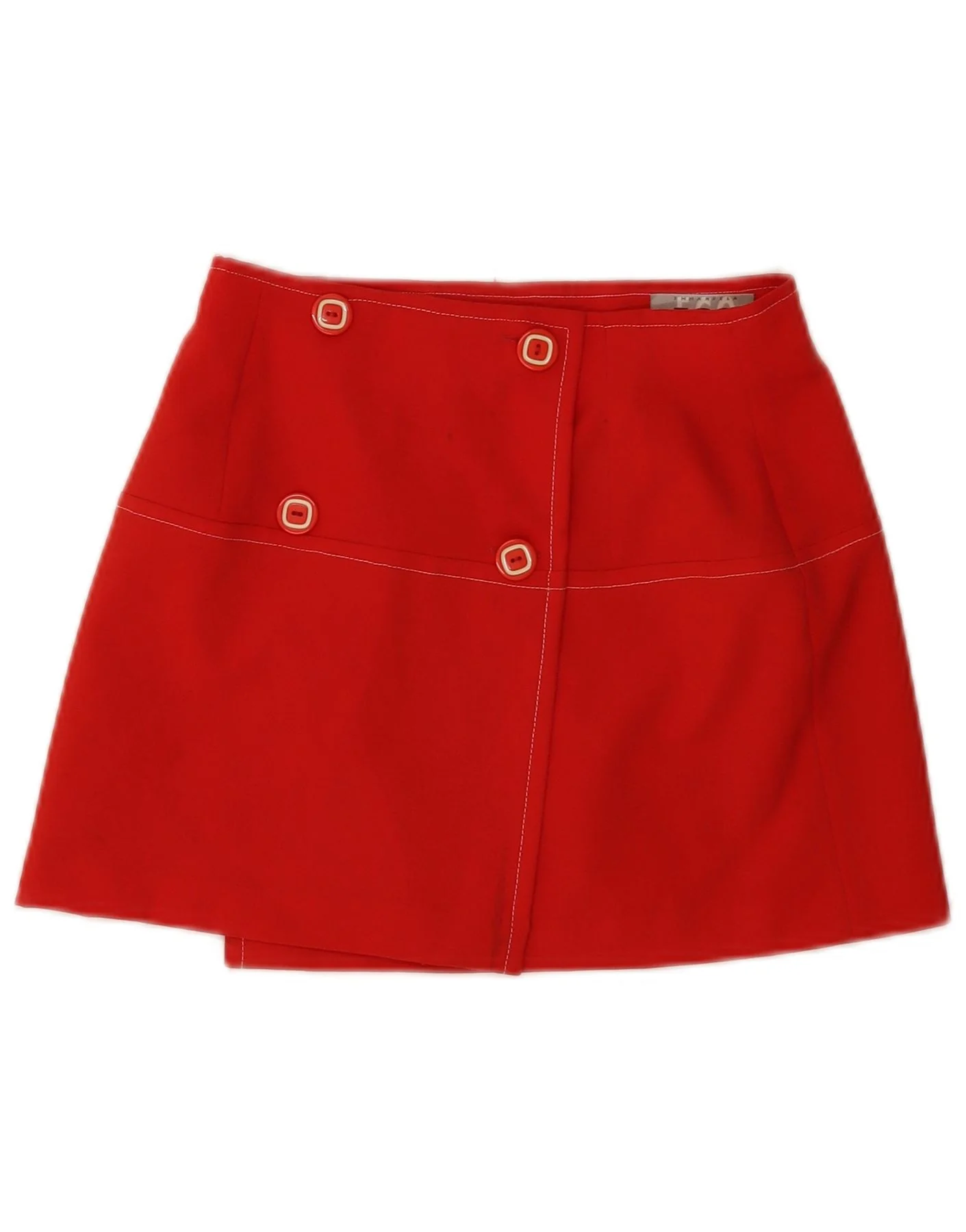 Vintage Girls Mini Wrap Skirt 12-13 Years W26 Red
