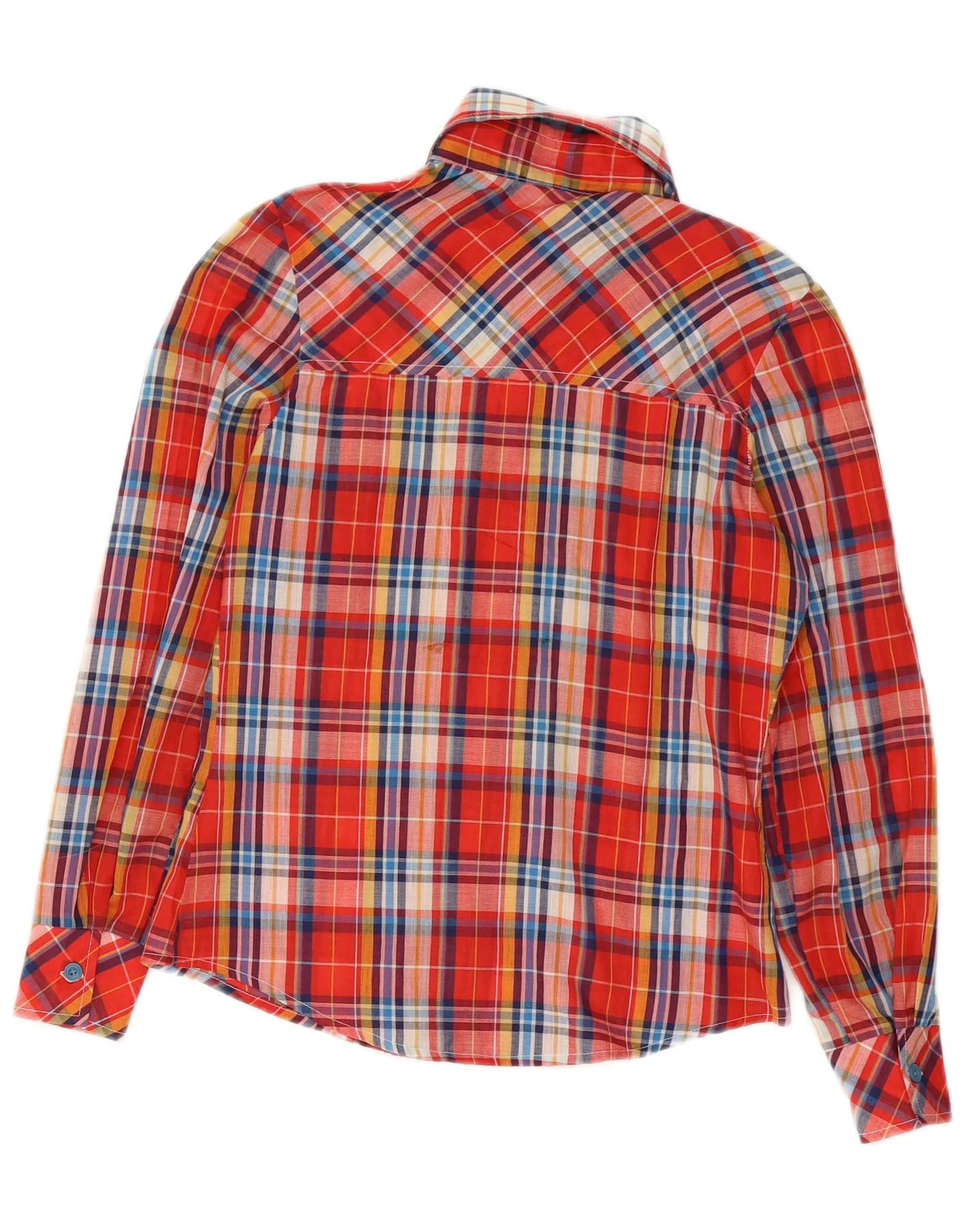Vintage Girls Shirt 11-12 Years Red Plaid Polyester - Image 2