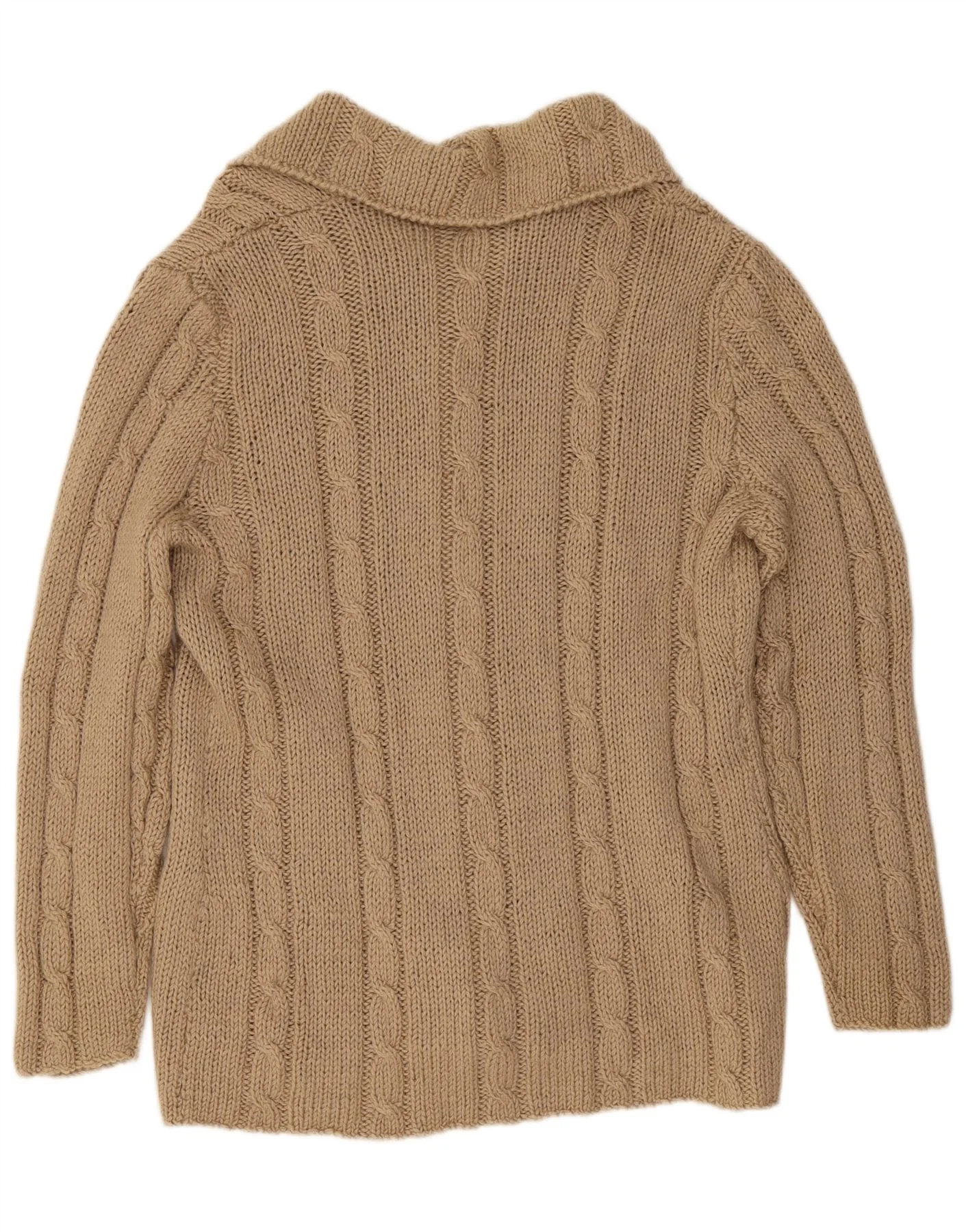 Vintage Mens Cardigan Sweater Large Beige - Image 2