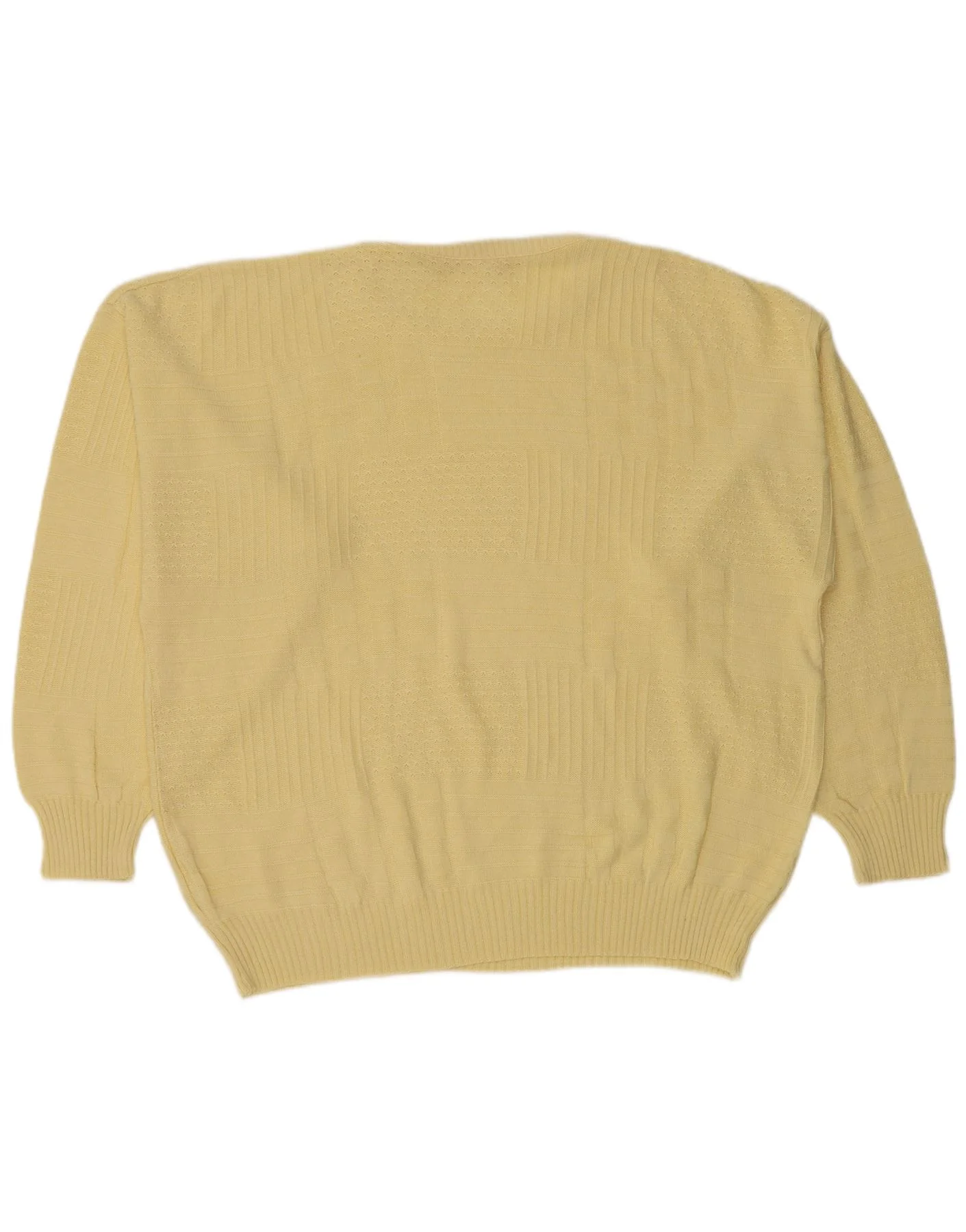 Vintage Mens Crew Neck Jumper Sweater IT 50 Medium Yellow Polyacrylic - Image 2