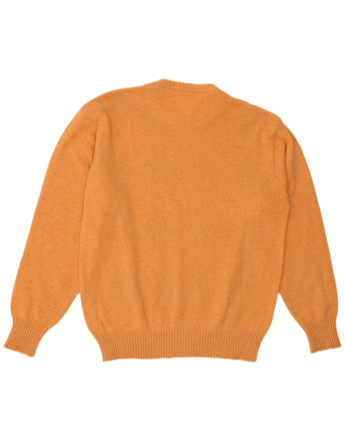 Vintage Mens Crew Neck Jumper Sweater Medium Orange Argyle/Diamond - Image 2