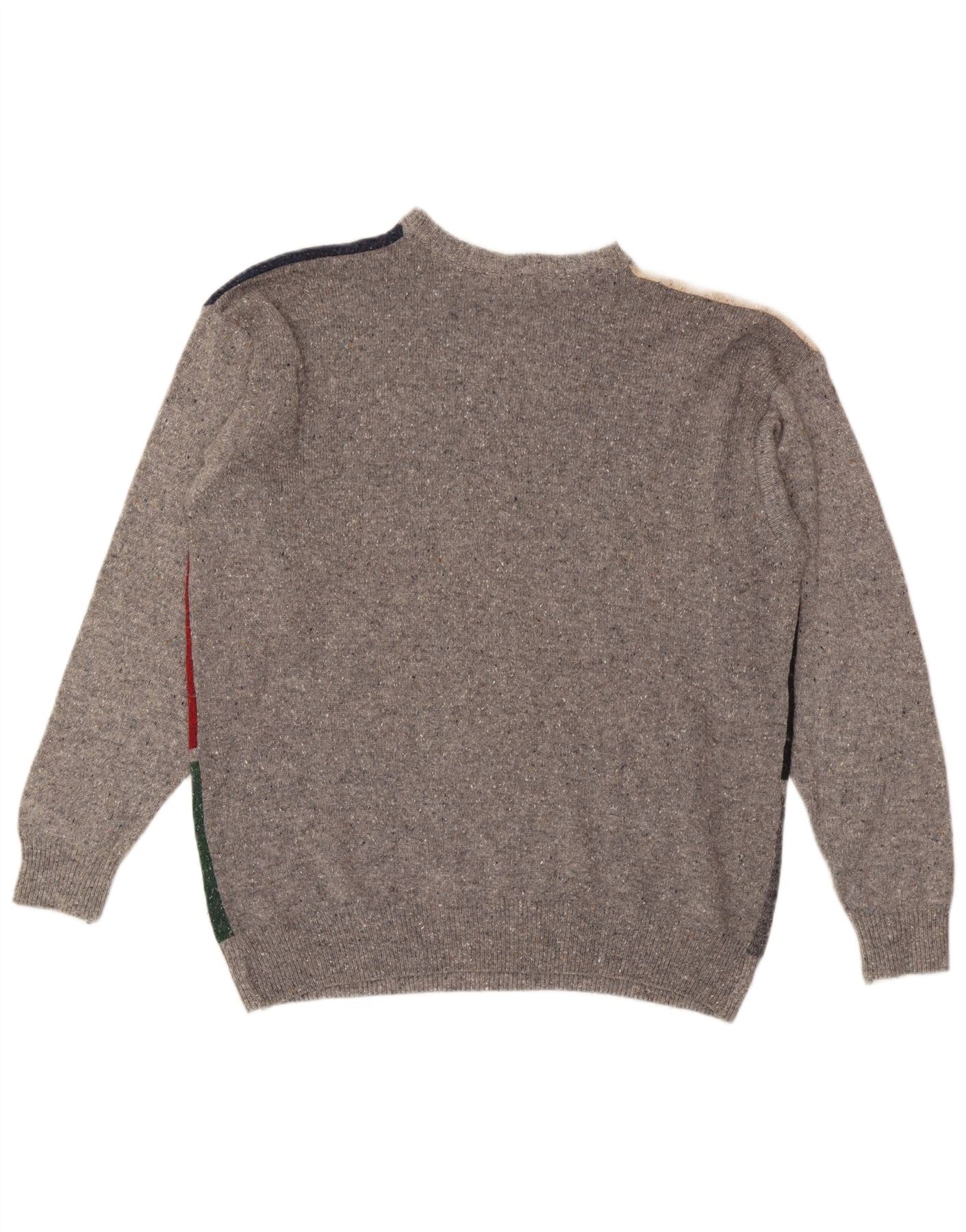 Vintage Mens Crew Neck Jumper Sweater XL Multicoloured Geometric - Image 2