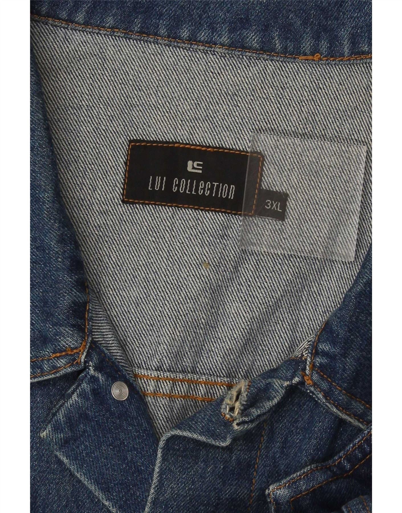 Vintage Mens Denim Gilet UK 46 3XL Blue - Image 3