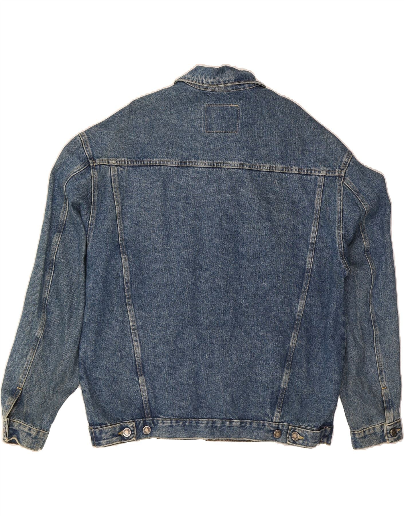 VINTAGE Mens Denim Jacket UK 40 Large Blue Cotton - Image 2