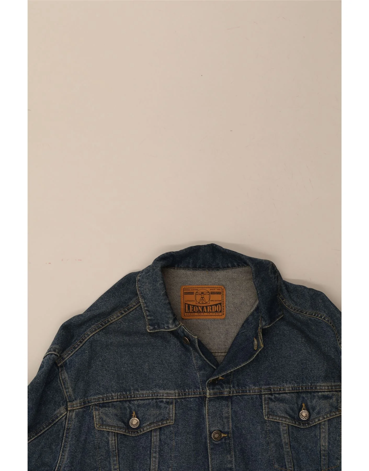 VINTAGE Mens Denim Jacket UK 40 Large Blue Cotton - Image 3