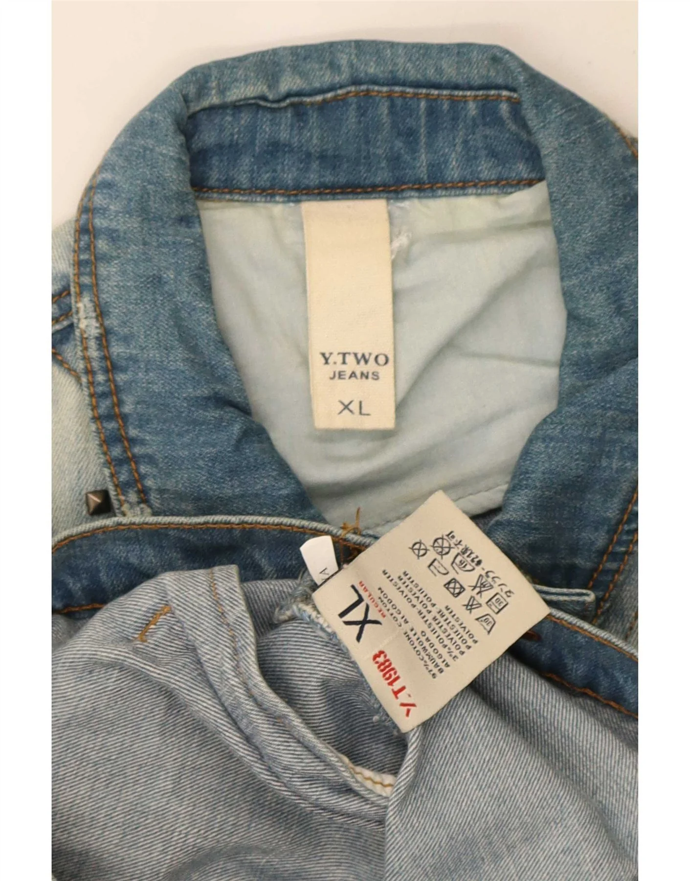 Vintage Mens Distressed Denim Jacket UK 42 XL Blue Cotton - Image 5