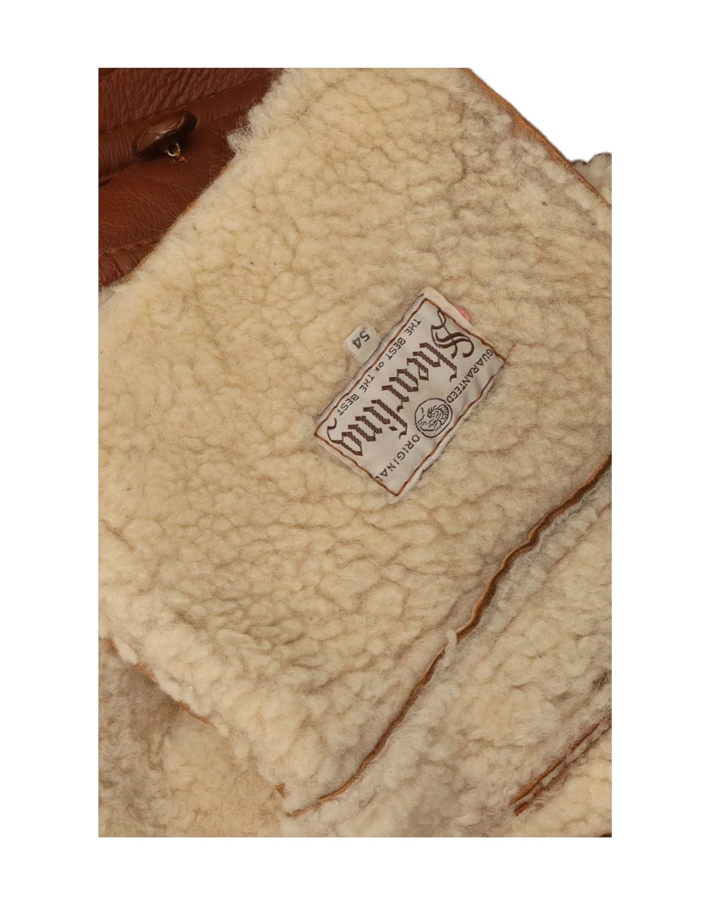 Vintage Mens Double Breasted Shearling Jacket IT 54 2XL Brown - Image 3