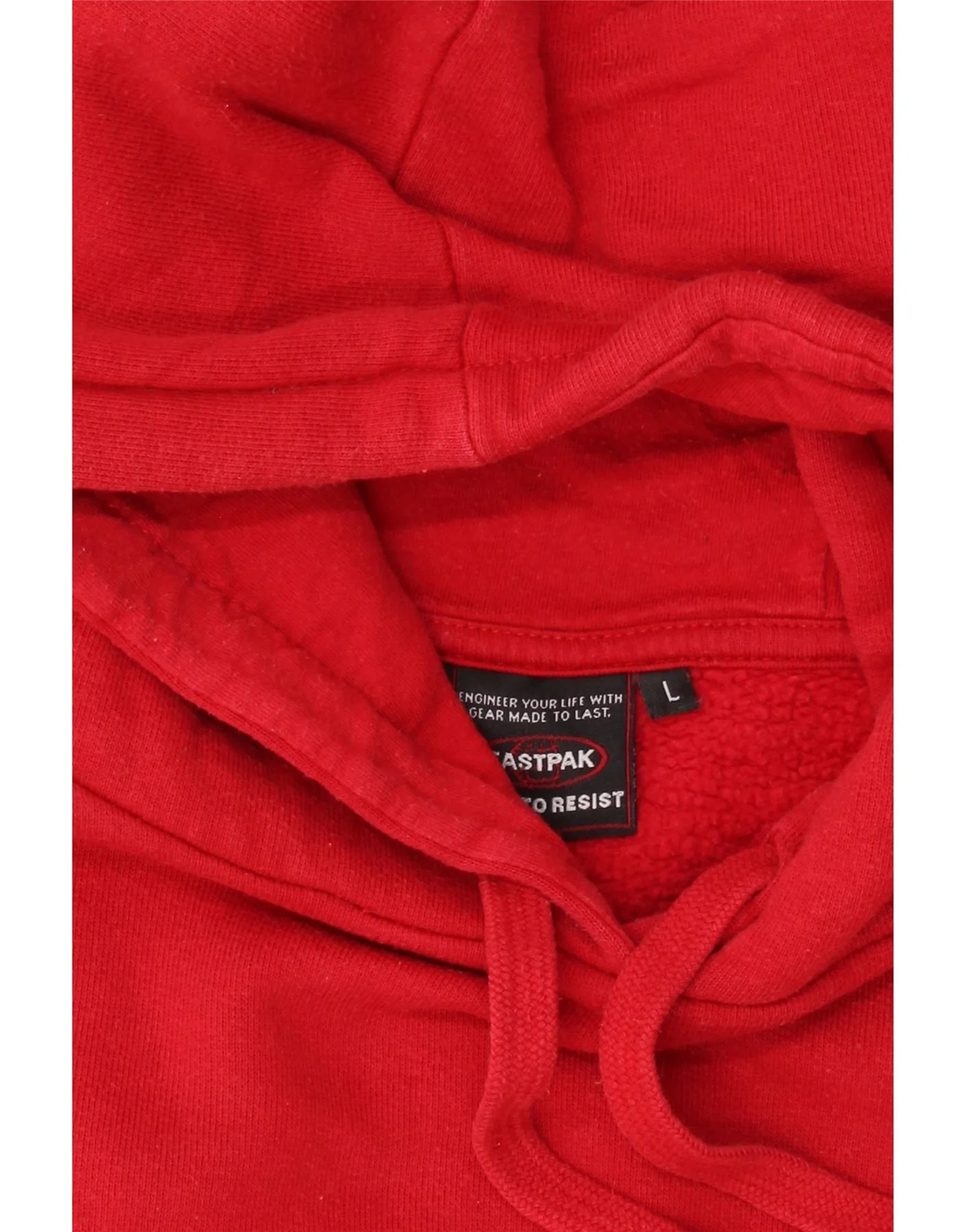 VINTAGE Mens Graphic Hoodie Jumper Large Red Cotton - Image 3