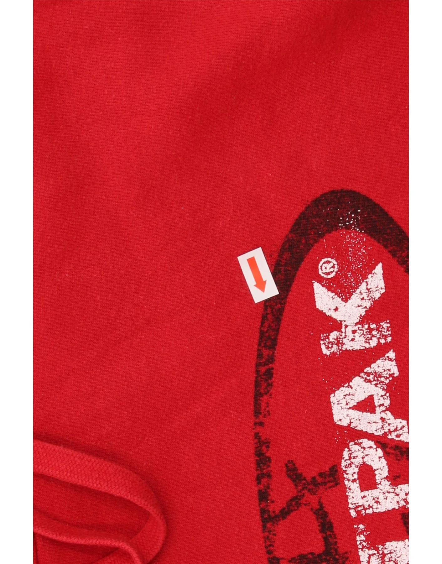 VINTAGE Mens Graphic Hoodie Jumper Large Red Cotton - Image 4