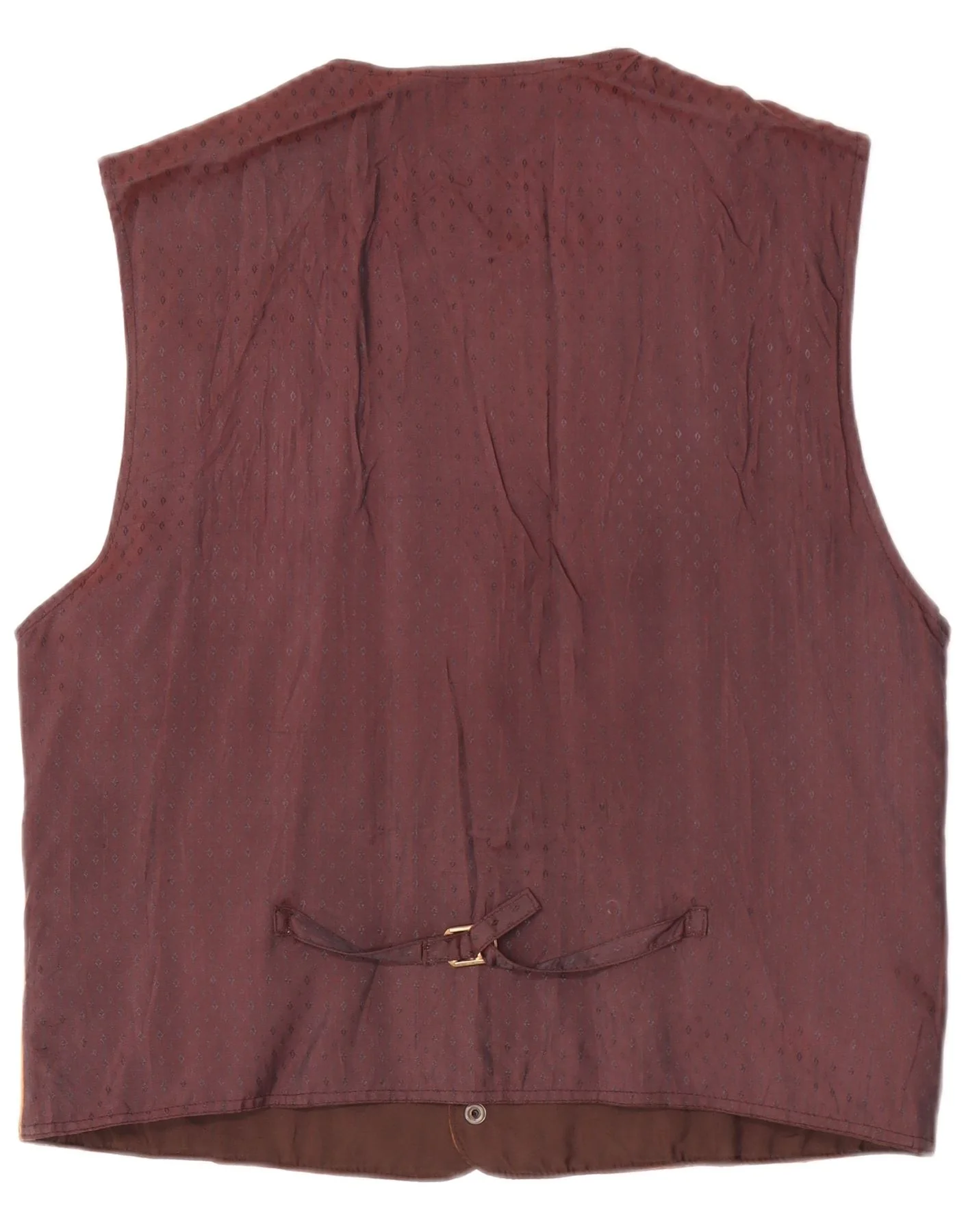 Vintage Mens Graphic Suede Waistcoat XL Brown Leather - Image 2