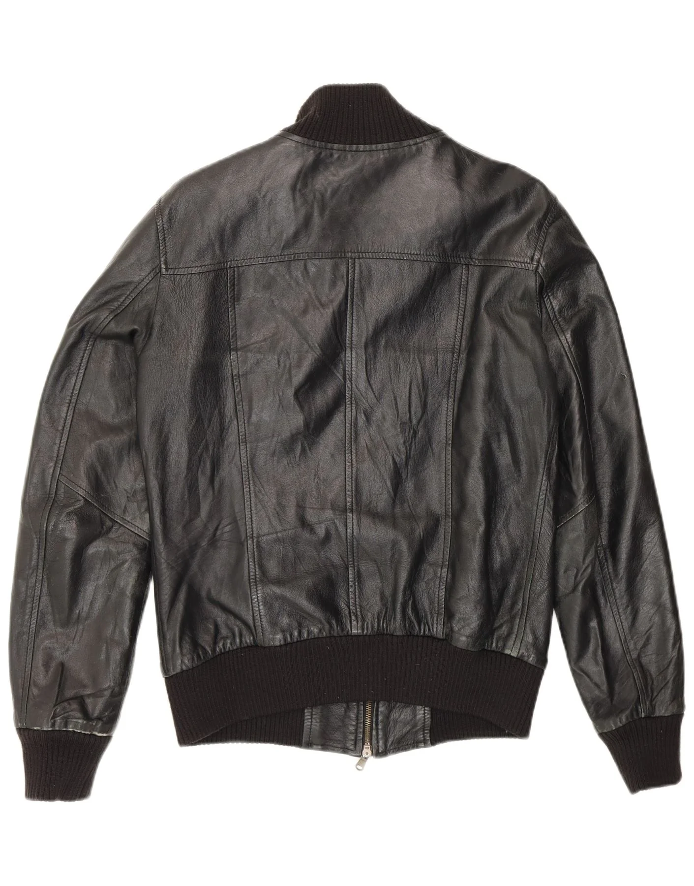 Vintage Mens Leather Jacket UK 36 Small Black - Image 2