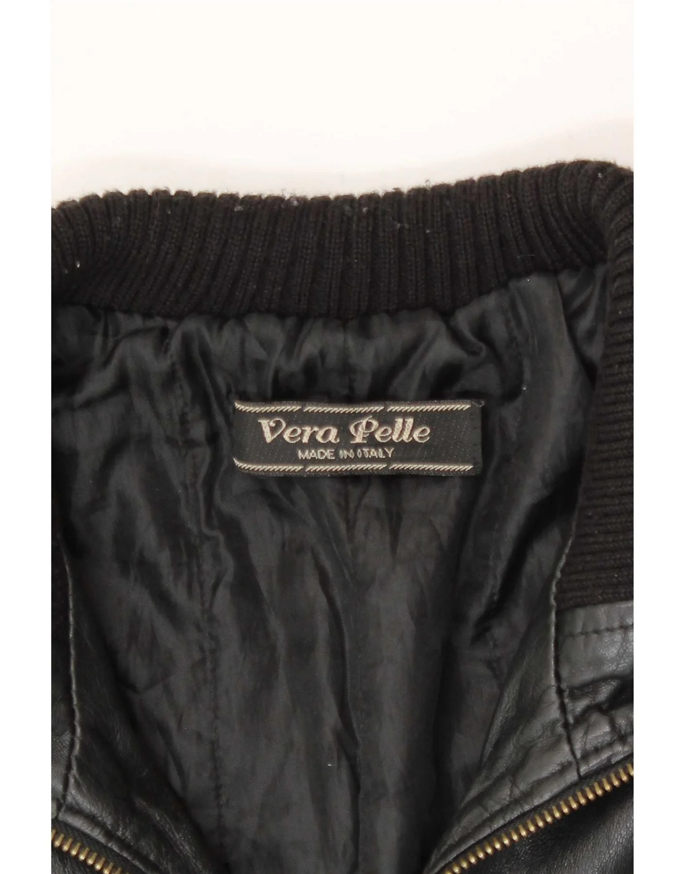 Vintage Mens Leather Jacket UK 36 Small Black - Image 3