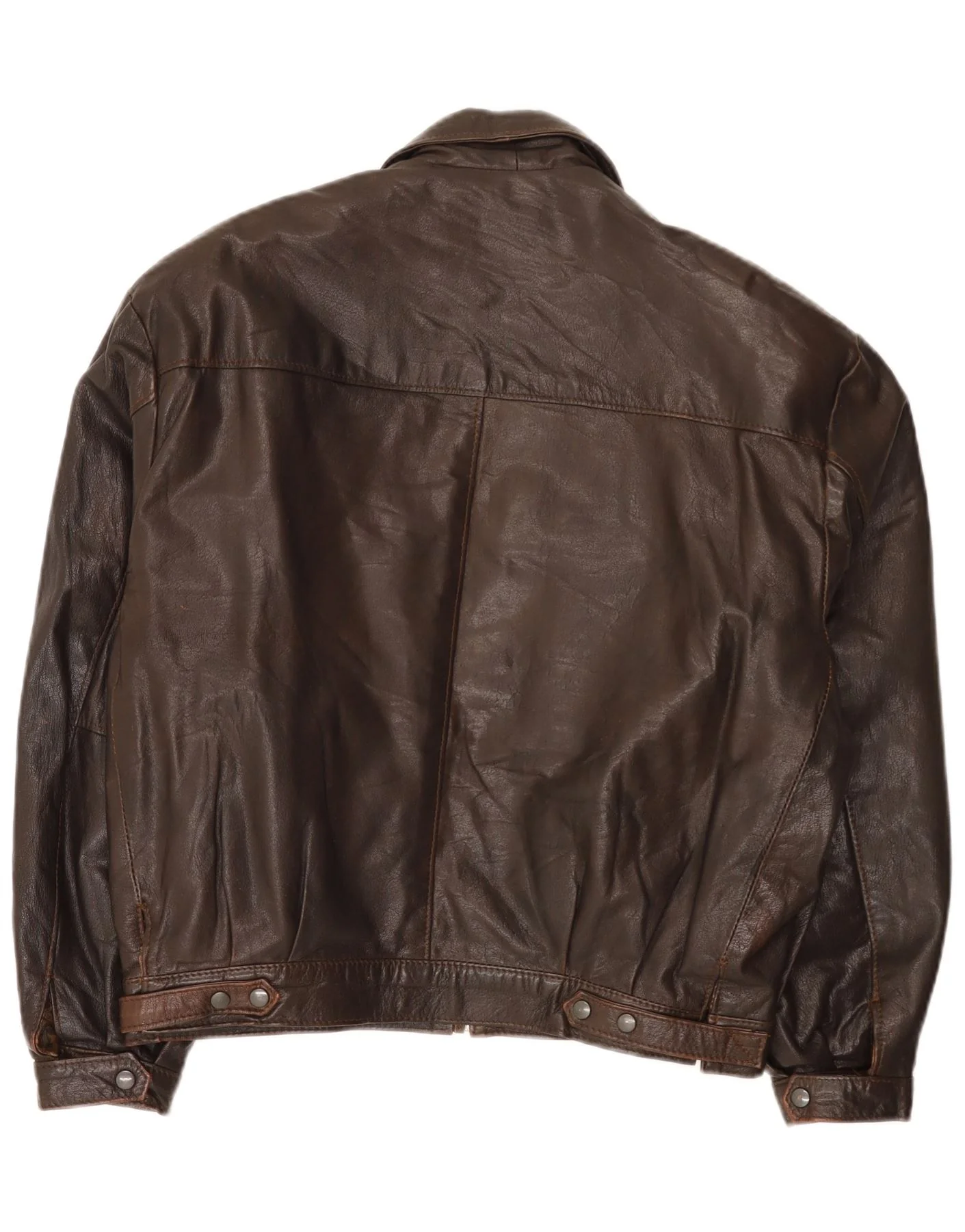 Vintage Mens Leather Jacket UK 40 Large Brown - Image 2