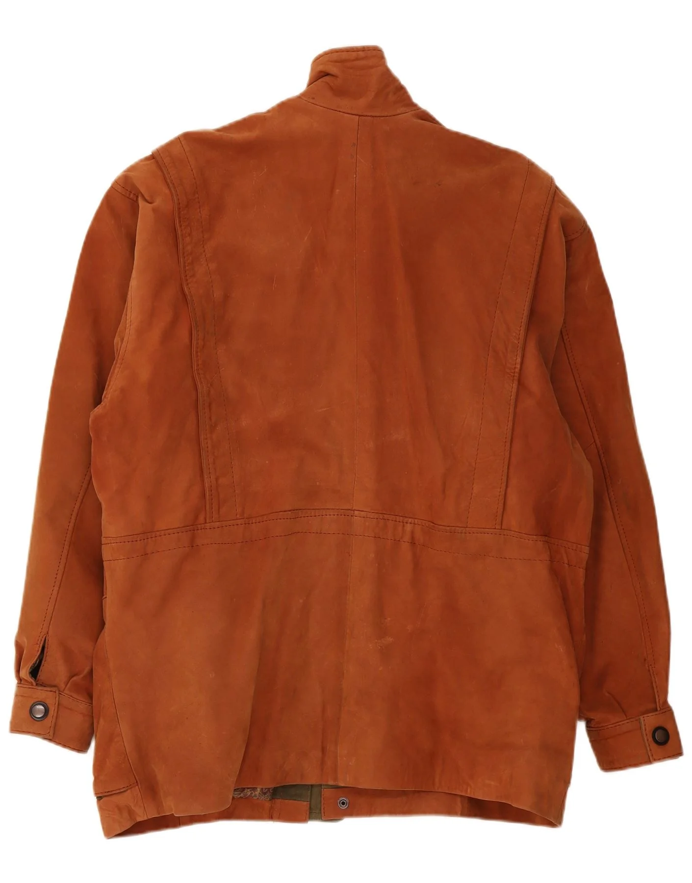 Vintage Mens Leather Jacket UK 42 XL Brown Colourblock - Image 2