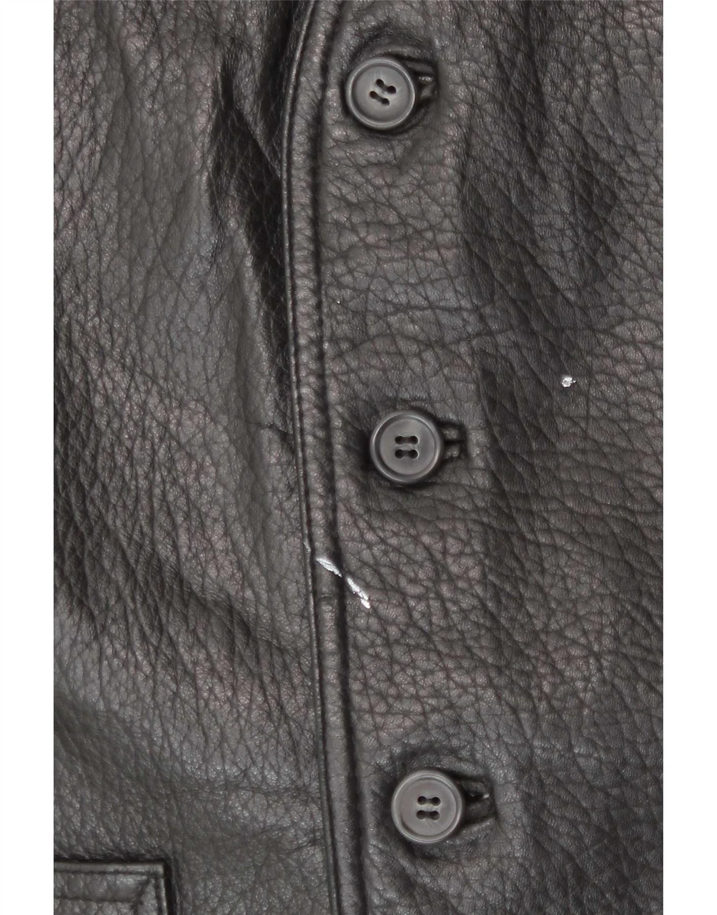 Vintage Mens Leather Waistcoat IT 52 Large Black - Image 4