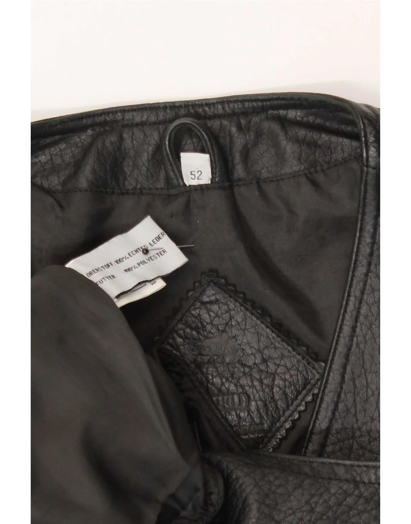 Vintage Mens Leather Waistcoat IT 52 Large Black - Image 5