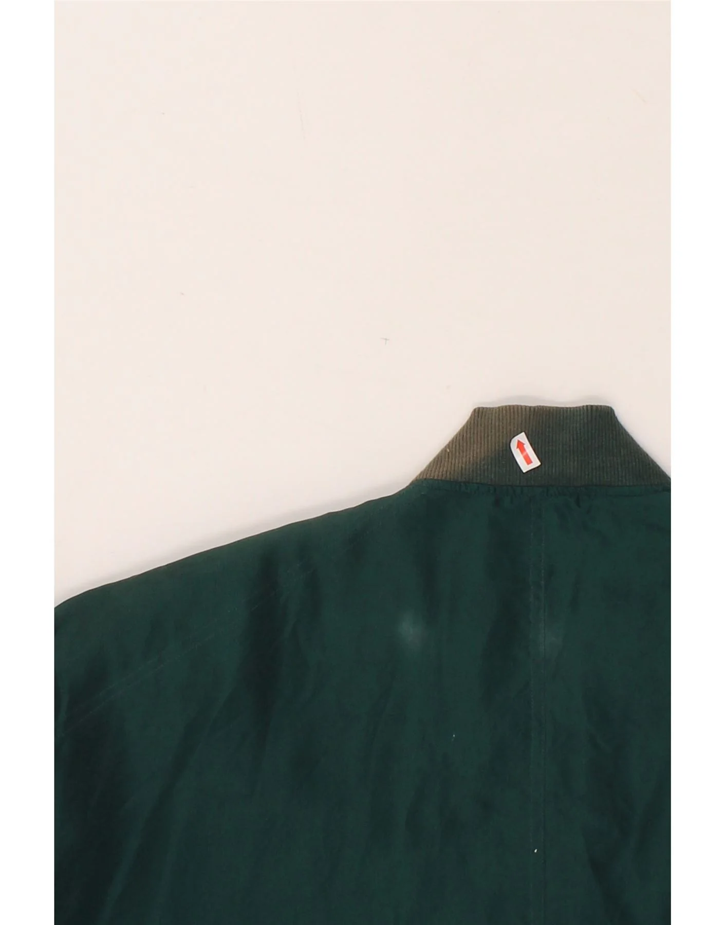 VINTAGE Mens Loose Fit Bomber Jacket UK 34/36 XS Green Argyle/Diamond Silk - Image 5