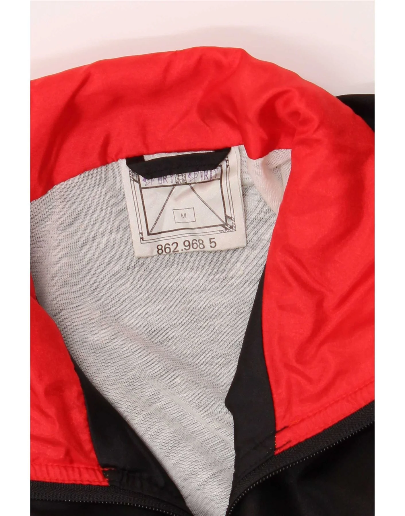 Vintage Mens Loose Fit Tracksuit Top Jacket Medium Black Colourblock Sports - Image 4