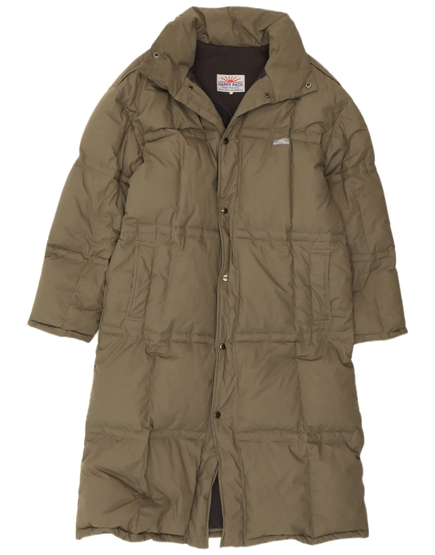 Vintage Mens Padded Coat UK 40 Large Green Polyester