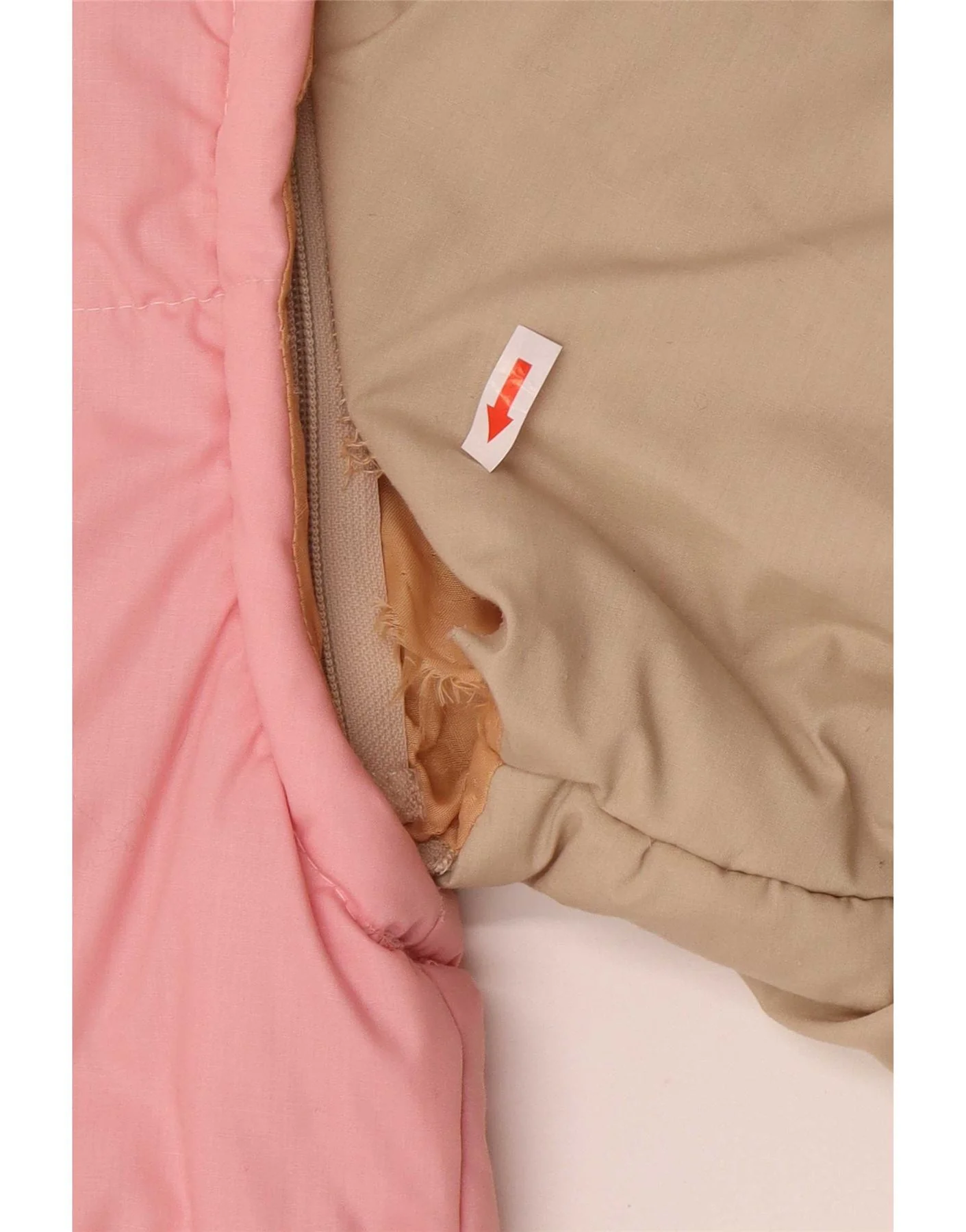Vintage Mens Padded Jacket IT 48 Medium Pink Colourblock Cotton - Image 5