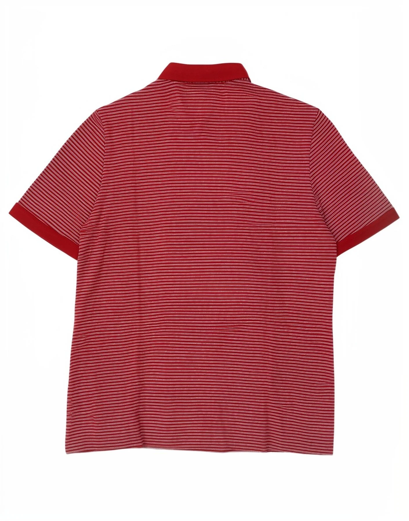 Vintage Mens Polo Shirt XL Burgundy Striped - Image 2
