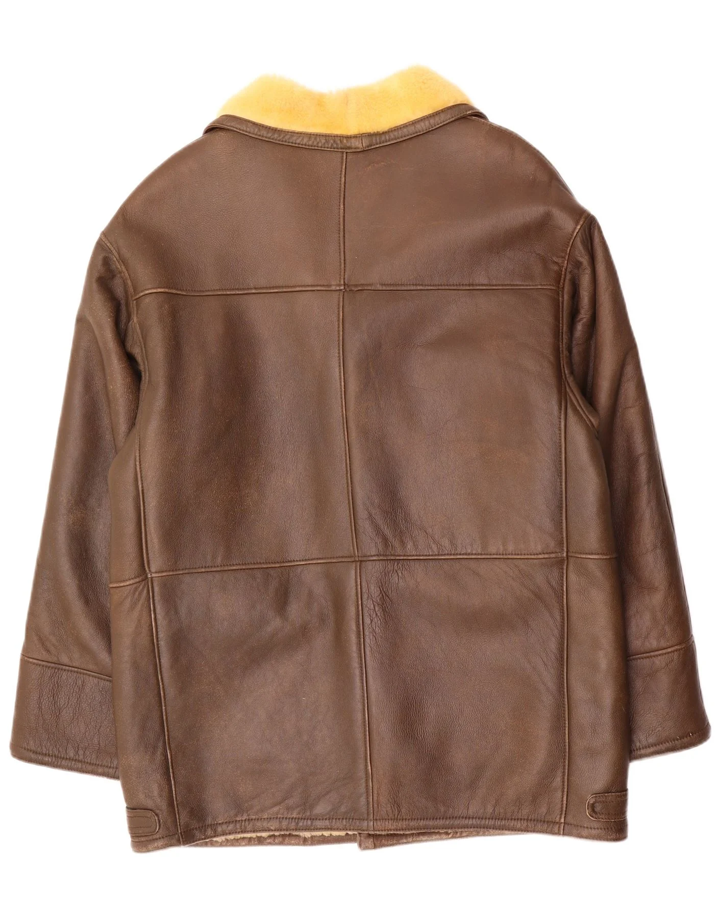 Vintage Mens Shearling Overcoat UK 40 Large Brown - Image 2