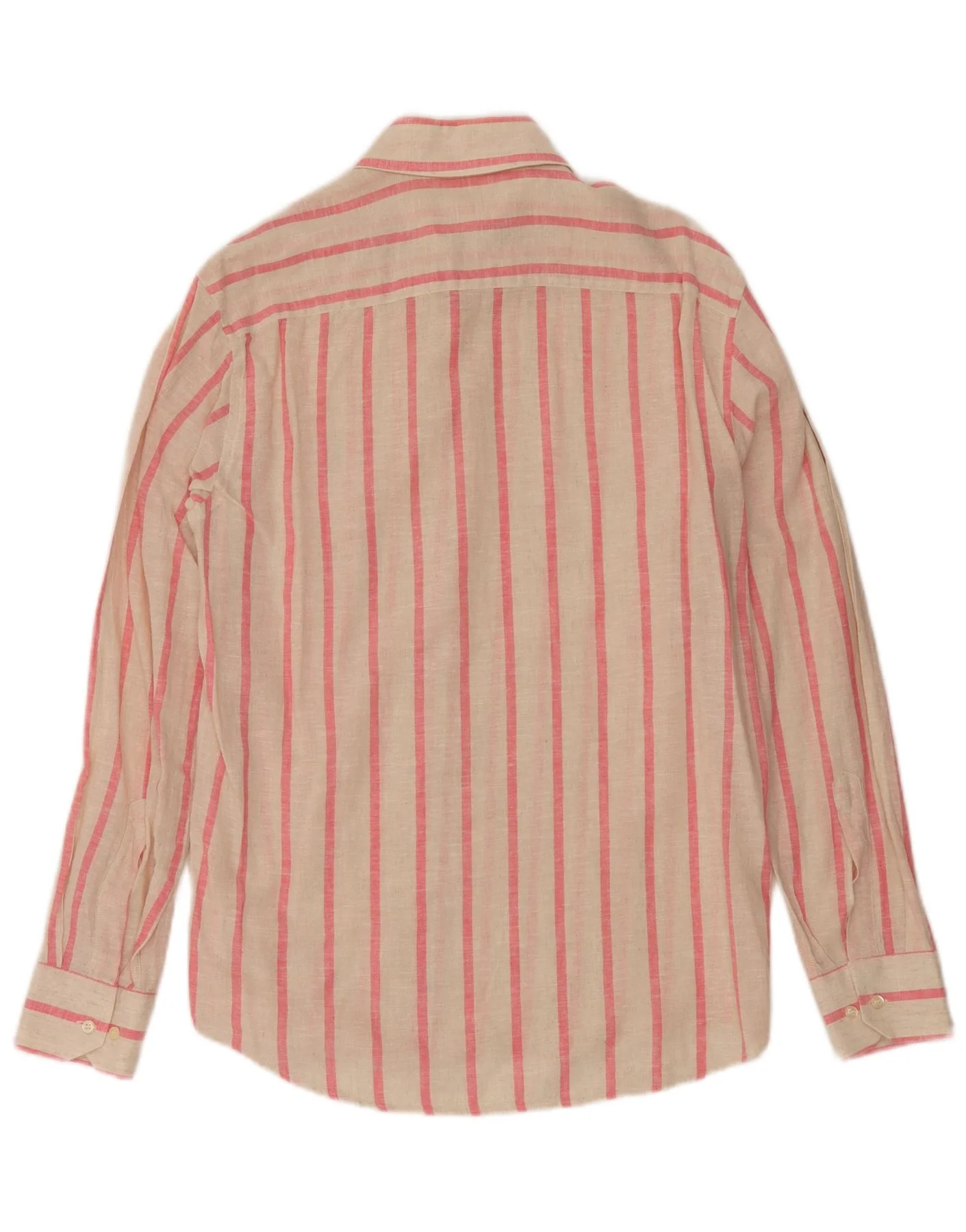 Vintage Mens Shirt Medium Off White Pinstripe - Image 2