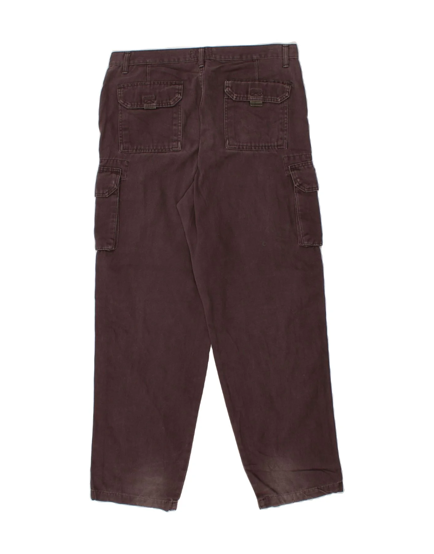 VINTAGE Mens Straight Cargo Trousers W36 L32 Grey Cotton - Image 2