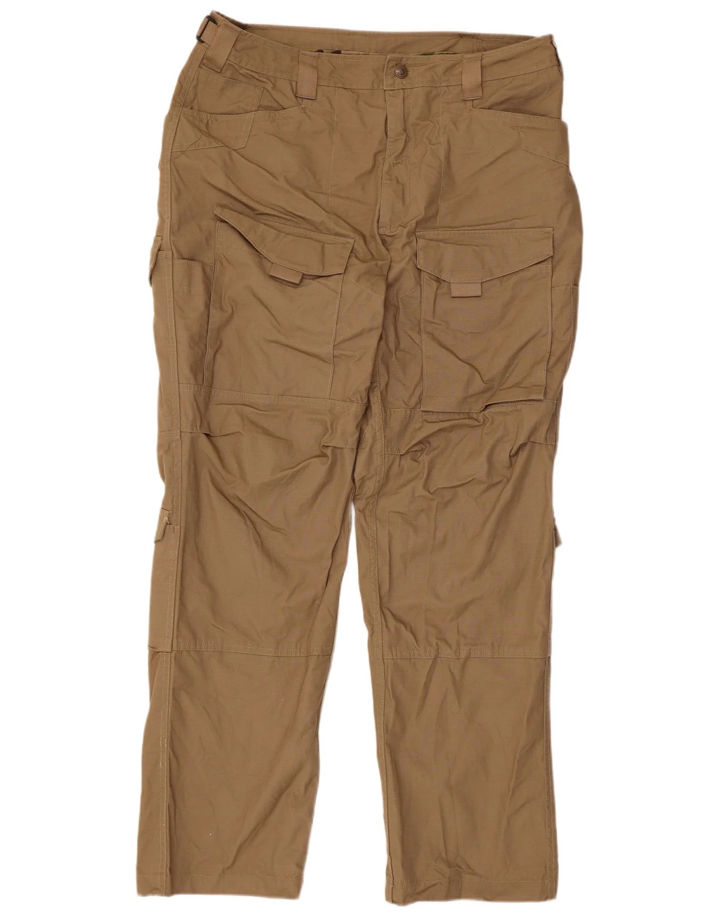 Vintage Mens Straight Cargo Trousers W40 L33 Beige Cotton