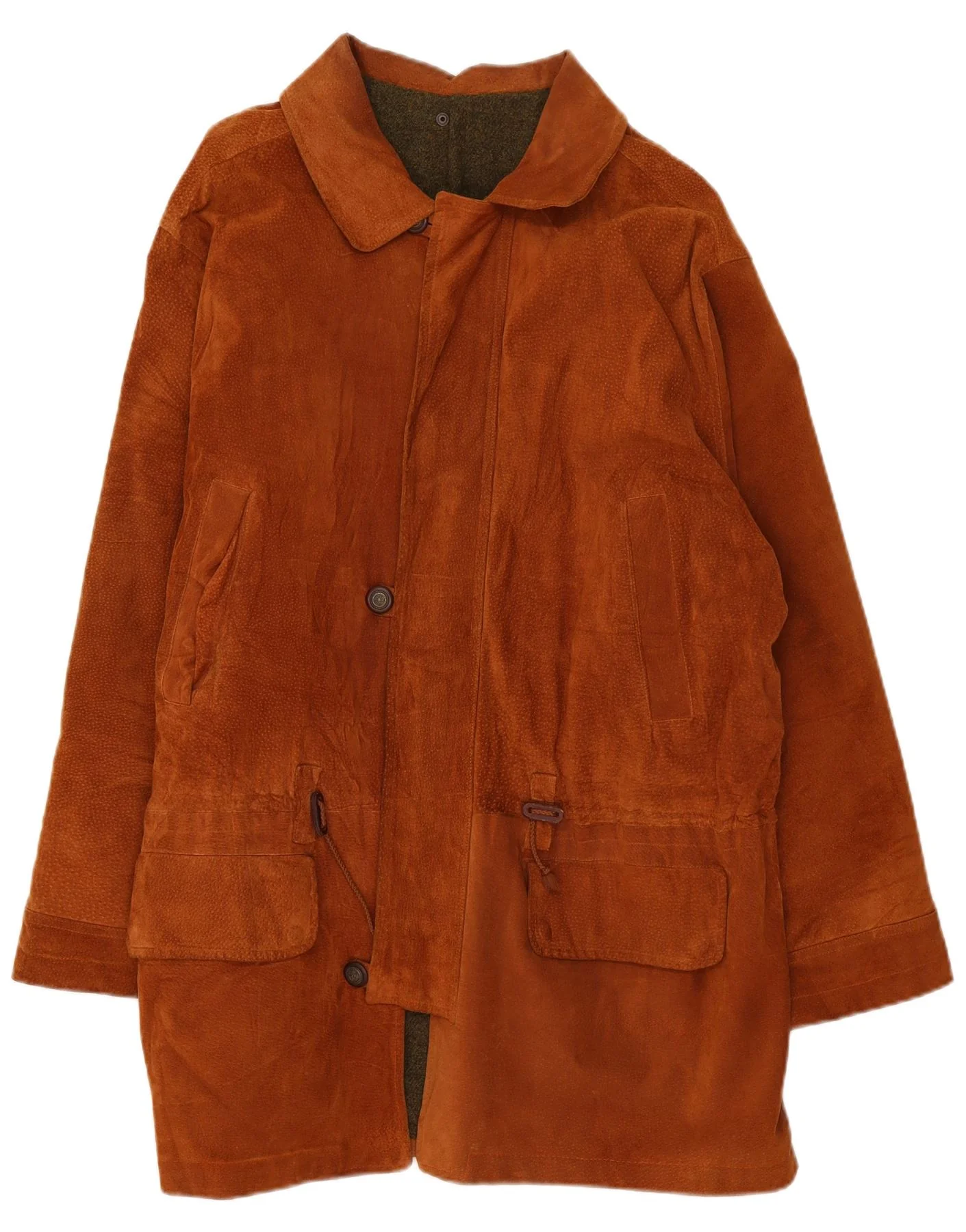 Vintage Mens Suede Overcoat UK 44 2XL Brown