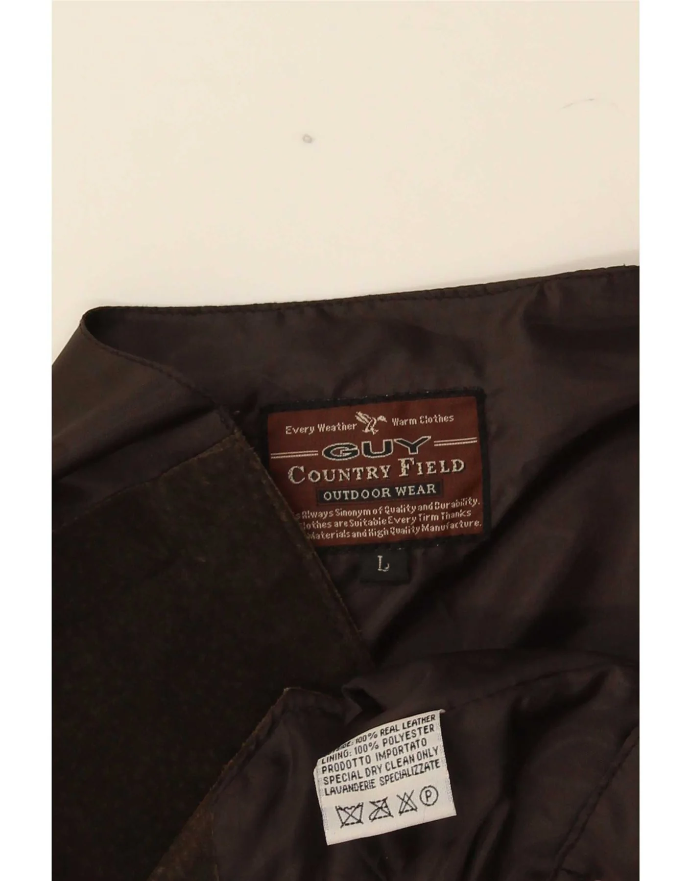 Vintage Mens Suede Waistcoat Large Brown Leather - Image 3