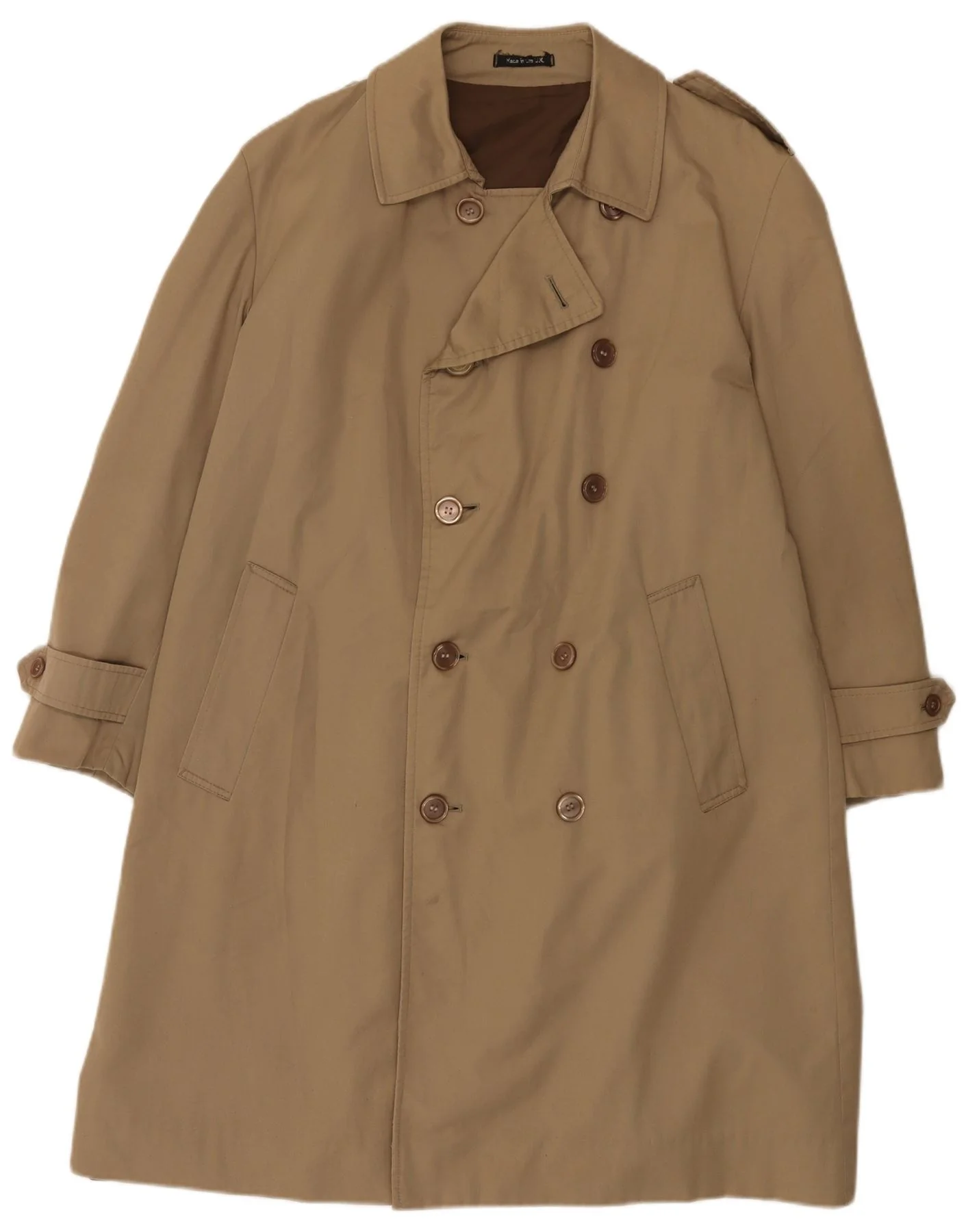 Vintage Mens Trench Coat UK 36 Small Beige Classic