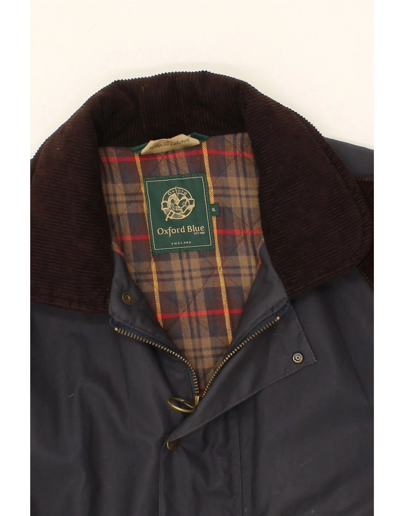 VINTAGE Mens Utility Jacket UK 42 XL Navy Blue Cotton - Image 3